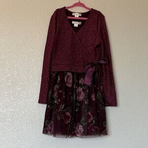 Knit Works Long Sleeve Wrap Front Dress